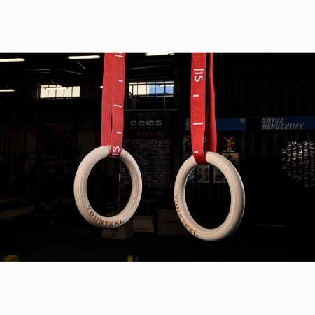 Купить Кольца гимнастические 32 мм красные стропы в Усть-Лабинске 