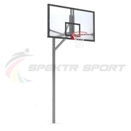 Купить Стойка баскетбольная уличная упрощенная со щитом из оргстекла, кольцом и сеткой SP D 412 в Усть-Лабинске 